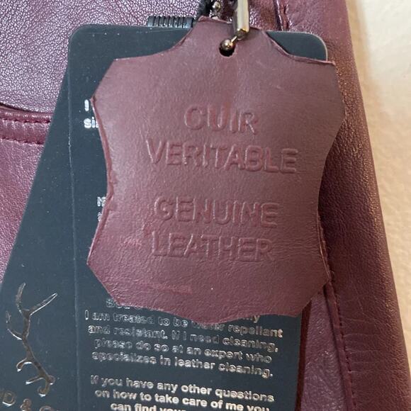 New Bod & Christensen Real Authentic  Italian Leather Boot Cut  Pants size 2 - Picture 9 of 10